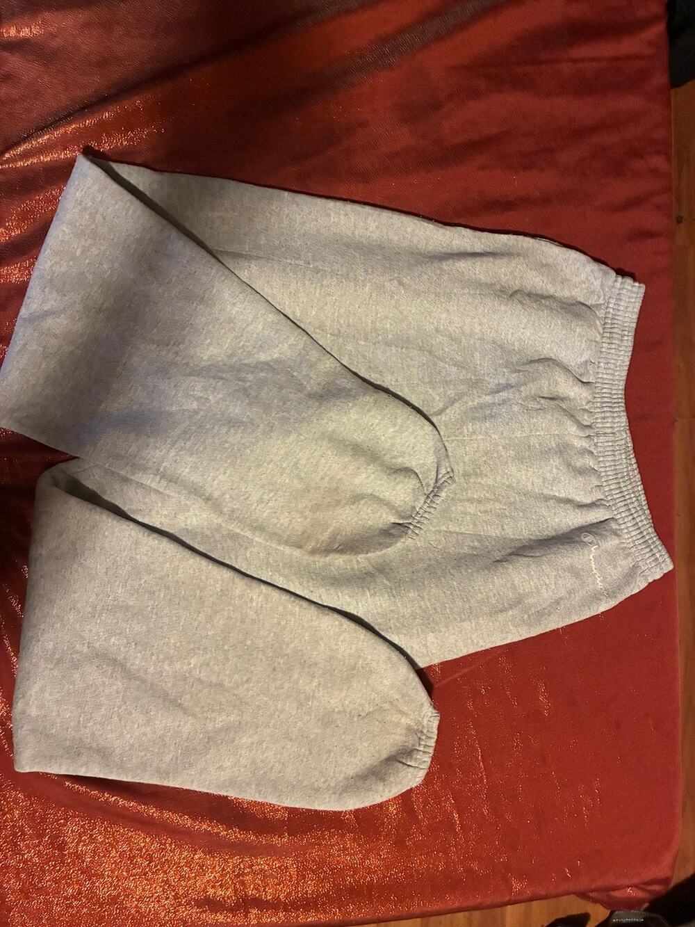 Champion Sweatpants Mens M Heather Gray Fleece Elastic Waist Joggers Pull On